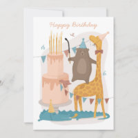 Joyeux anniversaire. De mignons animaux. Funny our