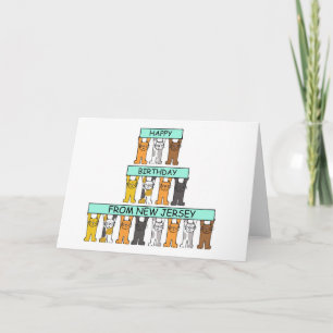 Carte Joyeux anniversaire de New Jersey Cute Cats