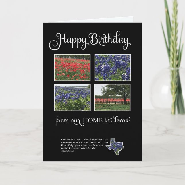 Carte Joyeux anniversaire de notre maison au Texas (Devant)