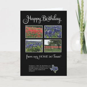 Carte Joyeux anniversaire de notre maison au Texas