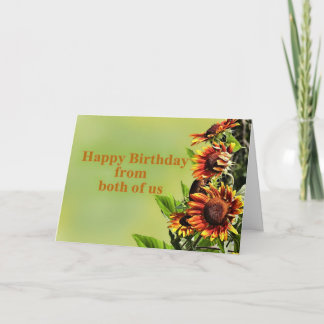 Carte Joyeux anniversaire de nous deux, tournesols