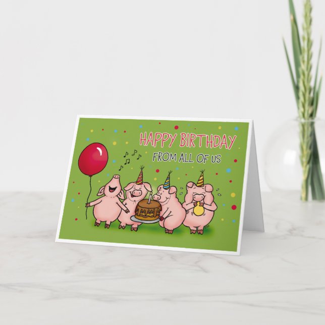 Carte Joyeux anniversaire de nous tous - Funny Birthday  (Devant)