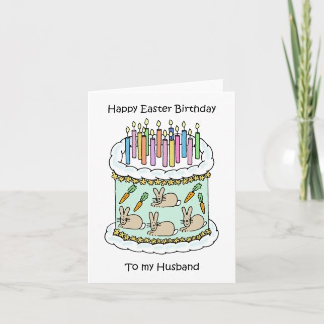 Carte Joyeux anniversaire de Pâques au mari (Devant)