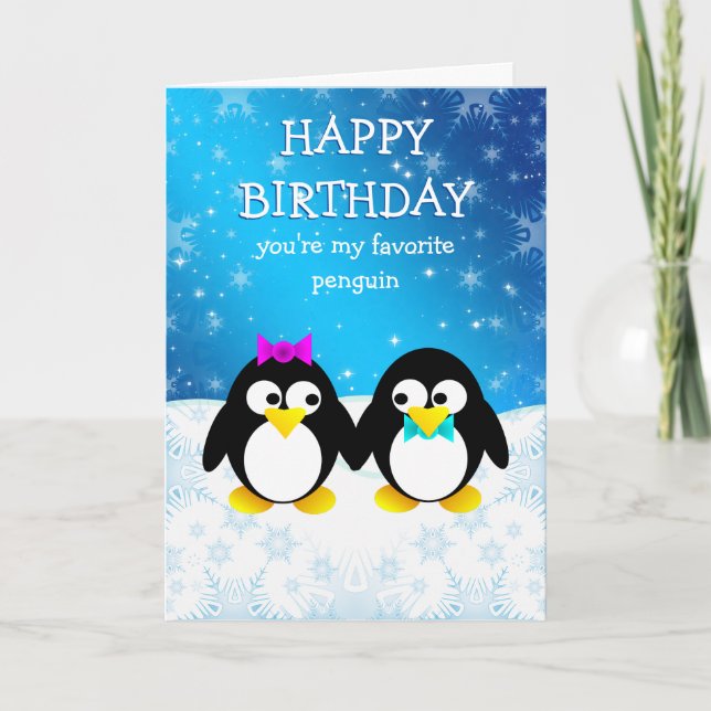 Carte Joyeux anniversaire de Penguin (Devant)