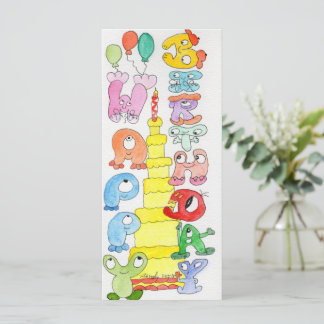 Carte Joyeux Anniversaire de personnages de bulle de des