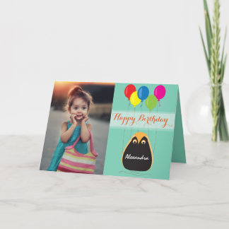 Carte Joyeux anniversaire de personnaliser avec un hibou