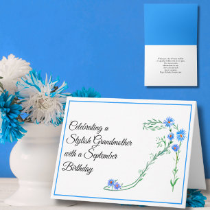 Carte Joyeux anniversaire de septembre grand-mère aux as