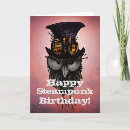 Carte Joyeux anniversaire de Steampunk ! - Hibou