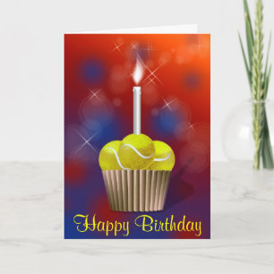 Carte Joyeux anniversaire de Tennis Cupcake
