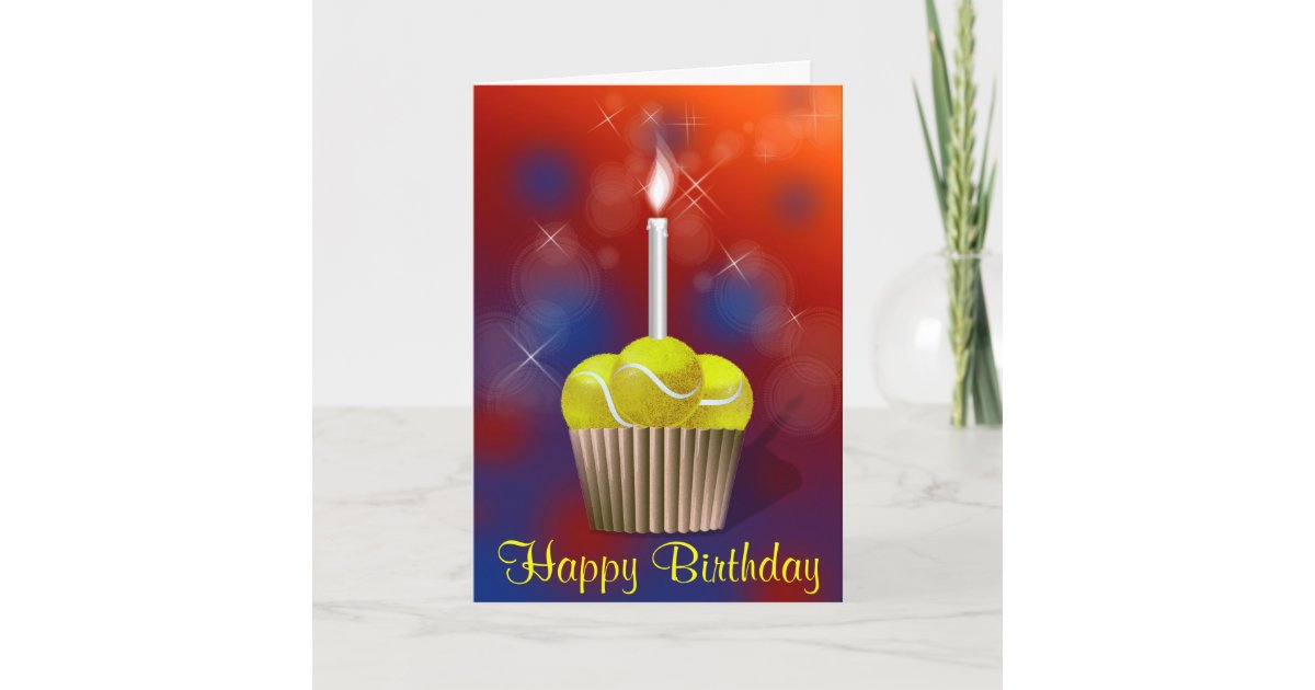 Carte Joyeux Anniversaire De Tennis Cupcake Zazzle Ch