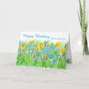 Carte Joyeux anniversaire de tous les nous fleurs