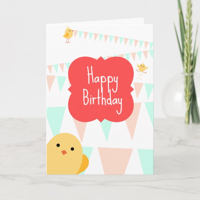 Carte Joyeux Anniversaire De Tous Les Poussins De Nous (Devant)