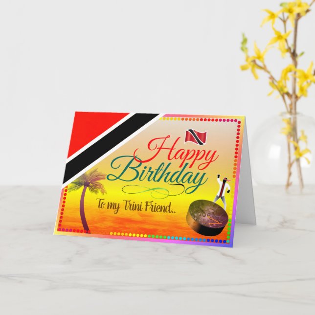Carte Joyeux anniversaire de Trini (Fleur jaune)