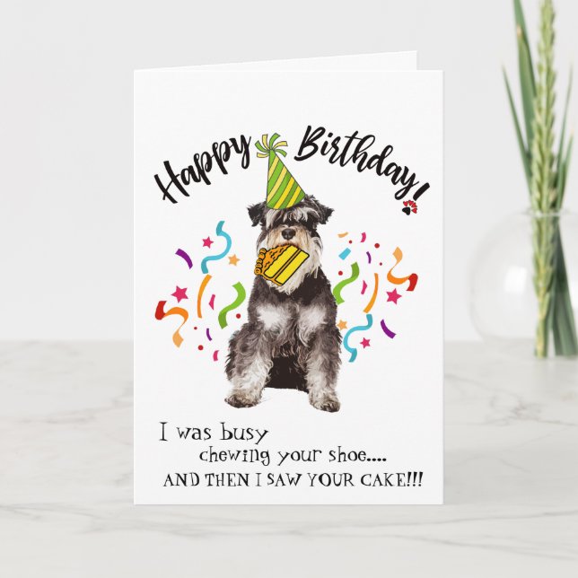 Carte Joyeux anniversaire de votre ami de Schnauzer (Devant)