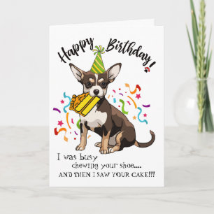 Carte Joyeux anniversaire de votre frontière Chihuahua B