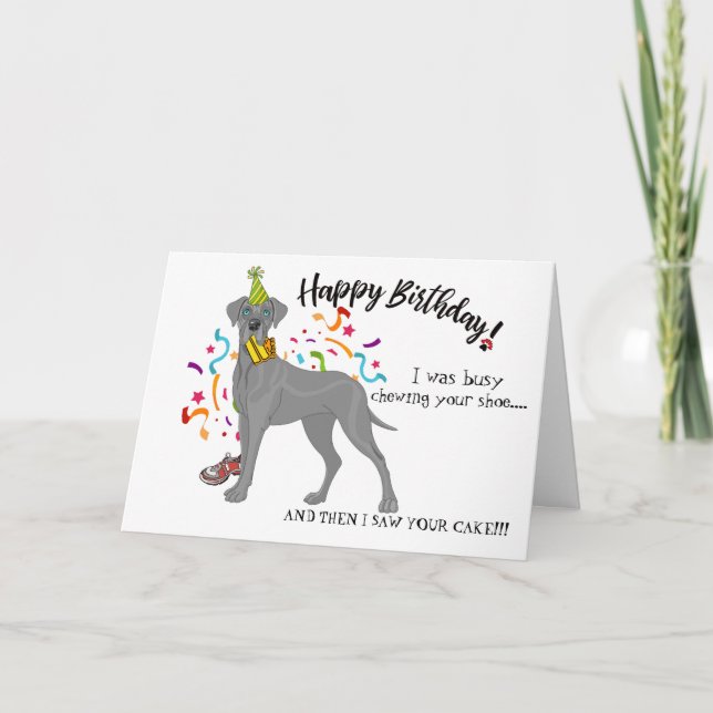 Carte Joyeux anniversaire de votre grand chien Danse Bud (Devant)