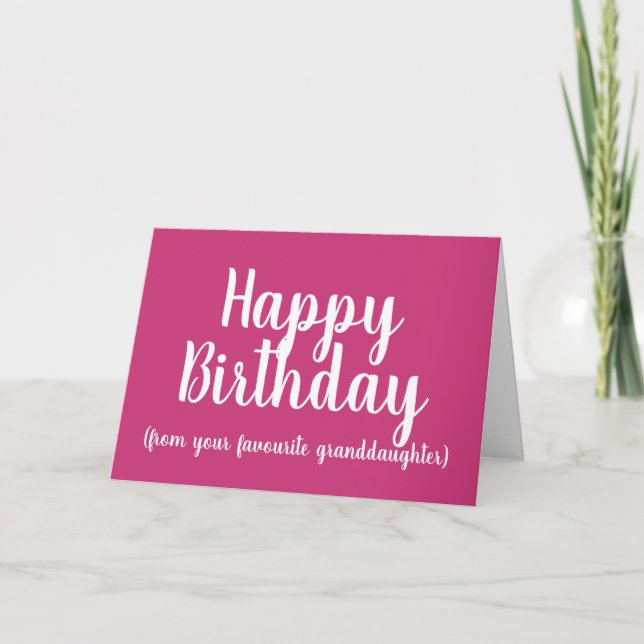 Carte Joyeux anniversaire de votre petite-fille préférée (Devant)
