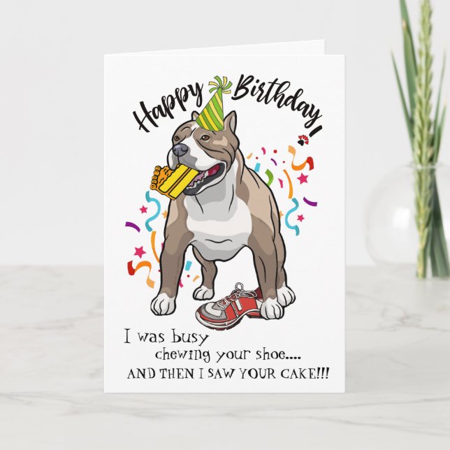 Carte Joyeux anniversaire de votre Pitbull Buddy (Devant)