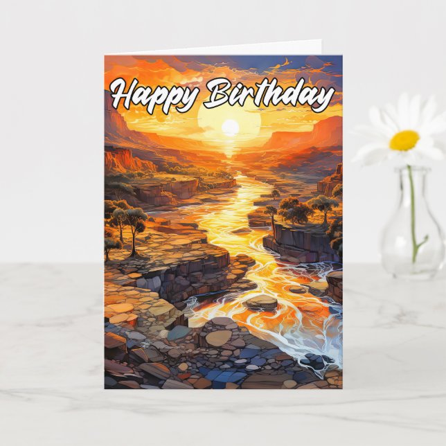 Carte Joyeux Anniversaire Début Automne À L'Extérieur (Petite plante)