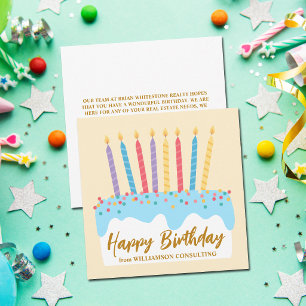 Carte Joyeux Anniversaire d'entreprise Personnalisé Mign