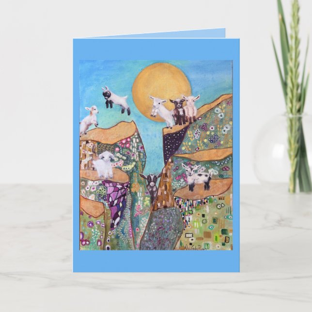 Carte Joyeux Anniversaire des chèvres (Devant)