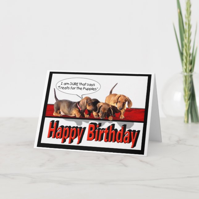 Carte Joyeux anniversaire des chiots (Devant)