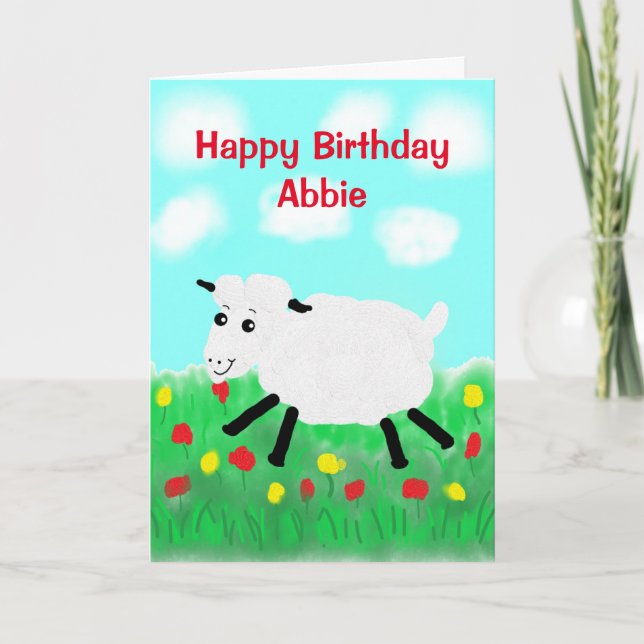 Carte Joyeux anniversaire des moutons (Devant)