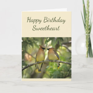 Carte Joyeux Anniversaire des oiseaux amoureux