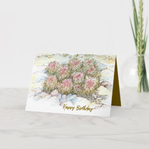 Carte Joyeux Anniversaire Désert Cactus Paysage