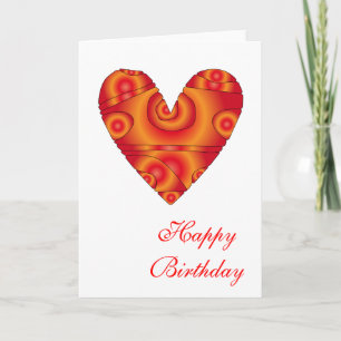 Carte "Joyeux anniversaire" Design cardiaque