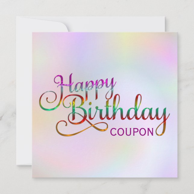 Carte JOYEUX ANNIVERSAIRE - design de texte + vos propre (Devant)