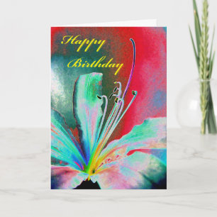 Carte Joyeux Anniversaire, Design Floral Moderne, Lily B