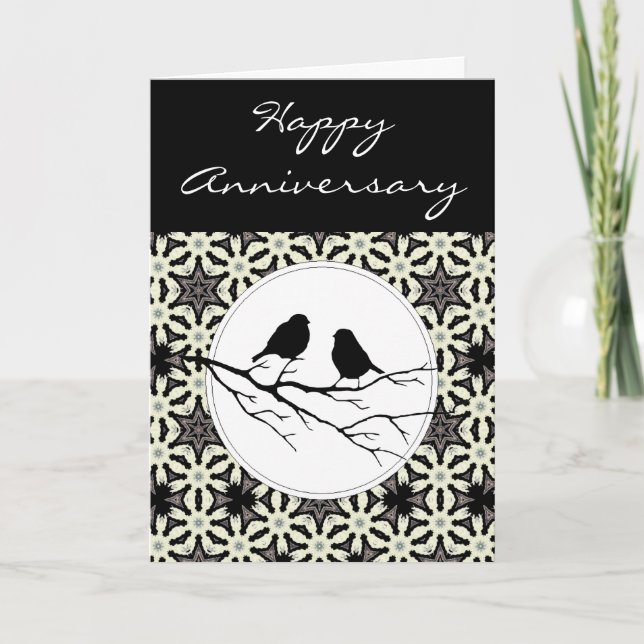 Carte Joyeux anniversaire deux oiseaux d'une plume (Devant)