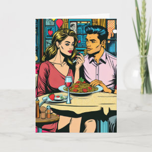 Carte Joyeux Anniversaire Dîner de Spaghettis