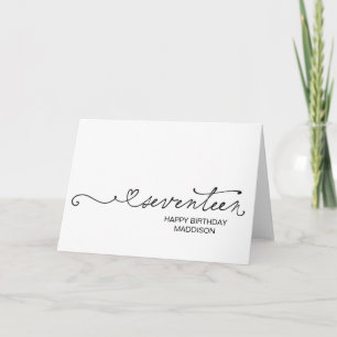 Carte Joyeux Anniversaire Dix-Sept Ans Devenant Dix-Sept