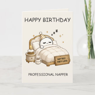 Carte Joyeux Anniversaire Dormeur Professionnel – Mignon
