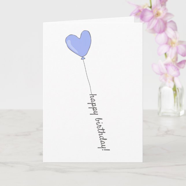 Carte Joyeux Anniversaire - Doux Lilac Coeur en forme de (Orchidée)