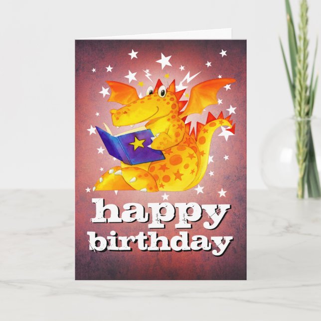 Carte Joyeux anniversaire ! Dragon de l'enfant magique s (Devant)