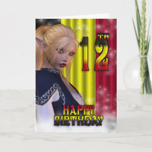 Carte Joyeux anniversaire drapeau belge