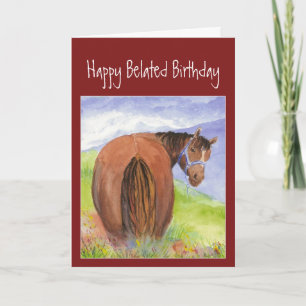 Carte Joyeux Anniversaire Drôle, Cheval Derrière Humour