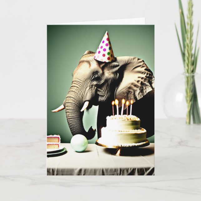 Carte Joyeux anniversaire drôle | Eléphant (Devant)