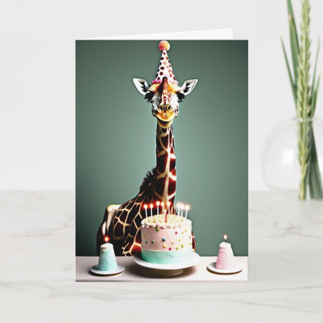 Carte Joyeux anniversaire drôle | Giraffe (Devant)
