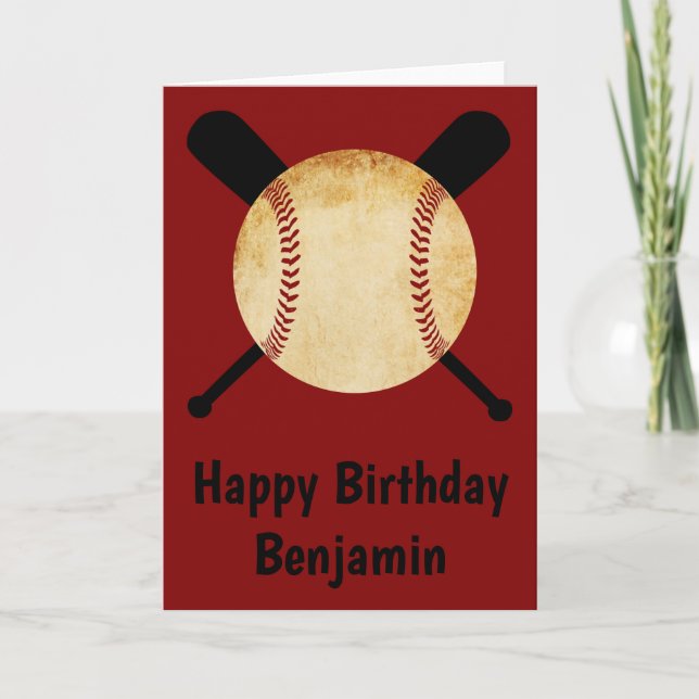Carte Joyeux anniversaire du baseball (Devant)