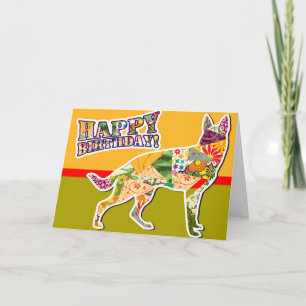 Carte Joyeux anniversaire du berger allemand