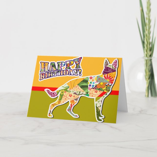 Carte Joyeux anniversaire du berger allemand (Devant)