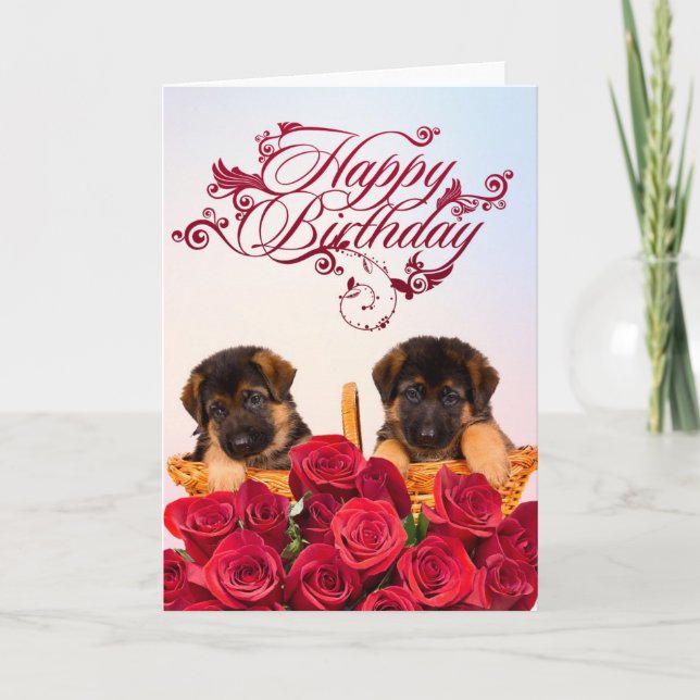 Carte Joyeux anniversaire du berger allemand Chien (Devant)