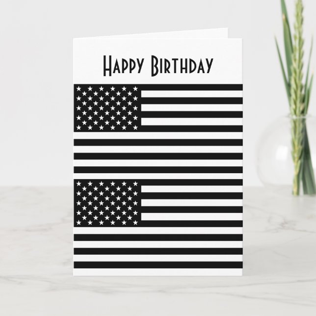 Carte Joyeux anniversaire du drapeau américain (Devant)