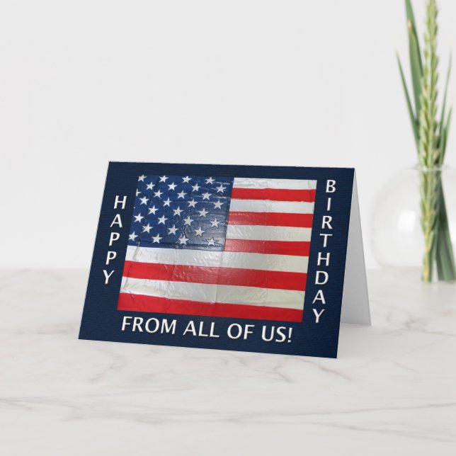 Carte Joyeux Anniversaire Du Drapeau Américain De Nous T (Devant)