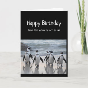 Carte Joyeux Anniversaire Du Groupe Pingouins De Bunch E