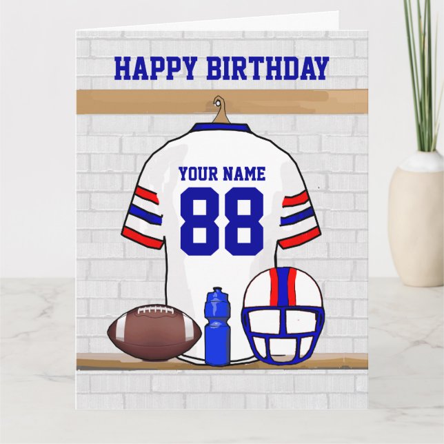 Carte Joyeux anniversaire du maillot de football rouge b (Devant)